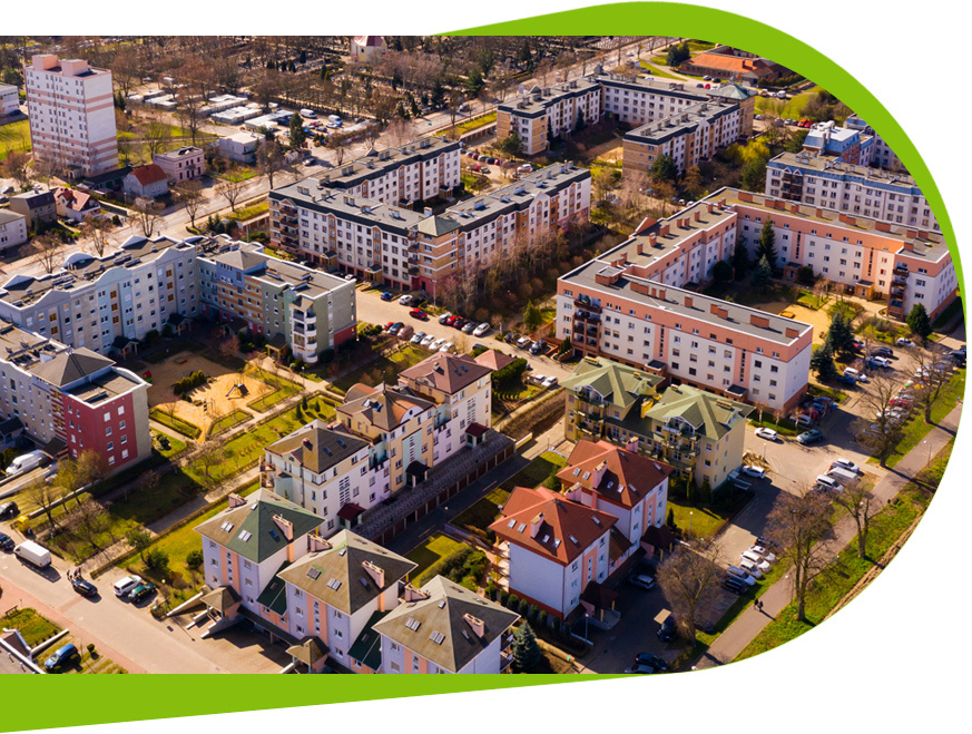 Widok na Leszno z lotu ptaka